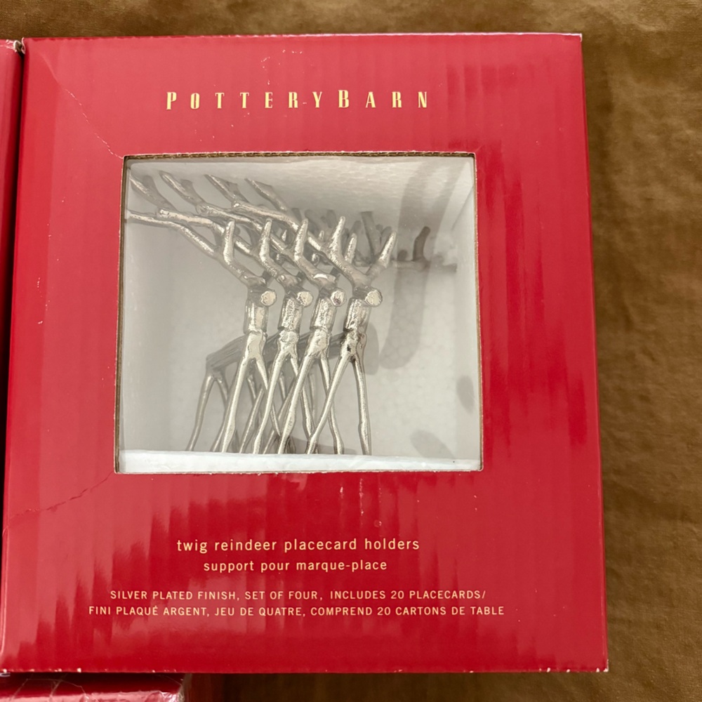 Pottery Barn Twig Reindeer place card holders for Ralph Lauren Christmas look